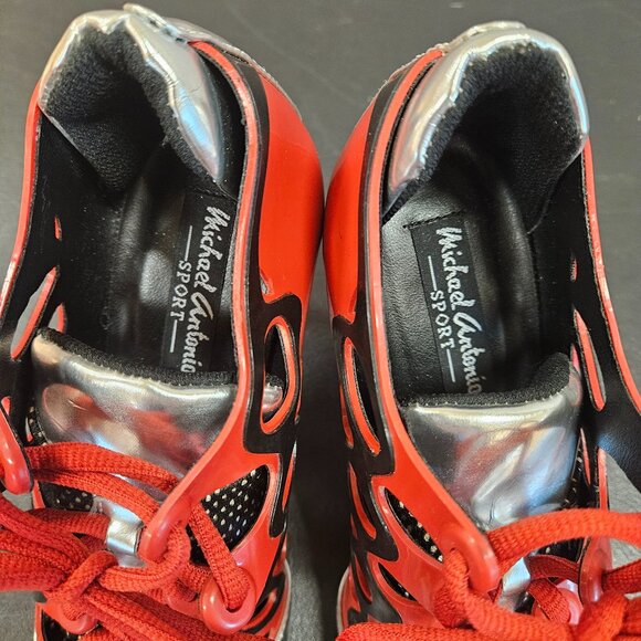 5.5 Michael Antonio Sneaker Stiletto High Heel in Red, Black & Silver - Picture 5 of 5